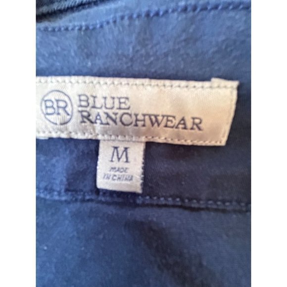 BLUE Ranchwear Men's Heavy Twill Long Sleeve‎ Snap Western Rodeo Shirt M - Picture 4 of 12